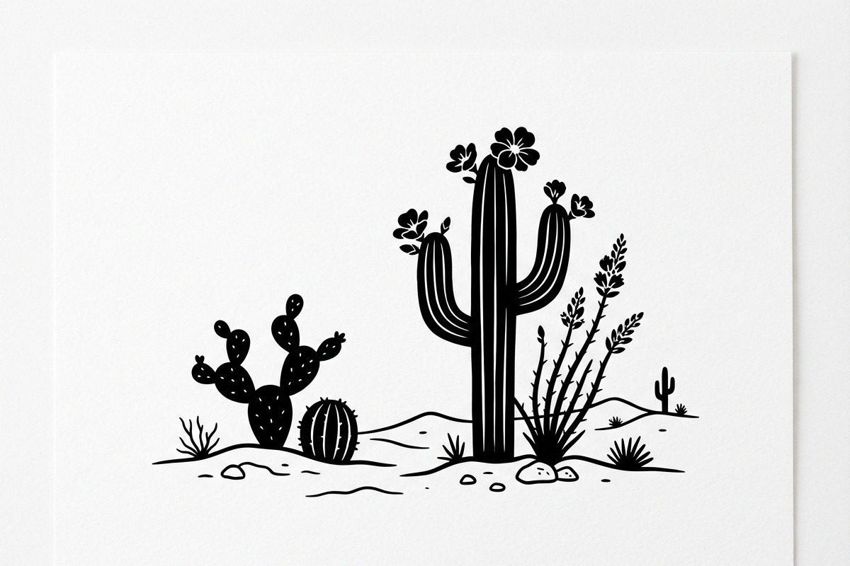 60 Desert Cactus Floral Silhouette, a Seasonal Illustration by Amazin_art (Photo 7 of 21)