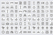 Bundle Pack Home Living Icons, an Outline Icon by adenpinkstore (Thumbnail 5 of 6)