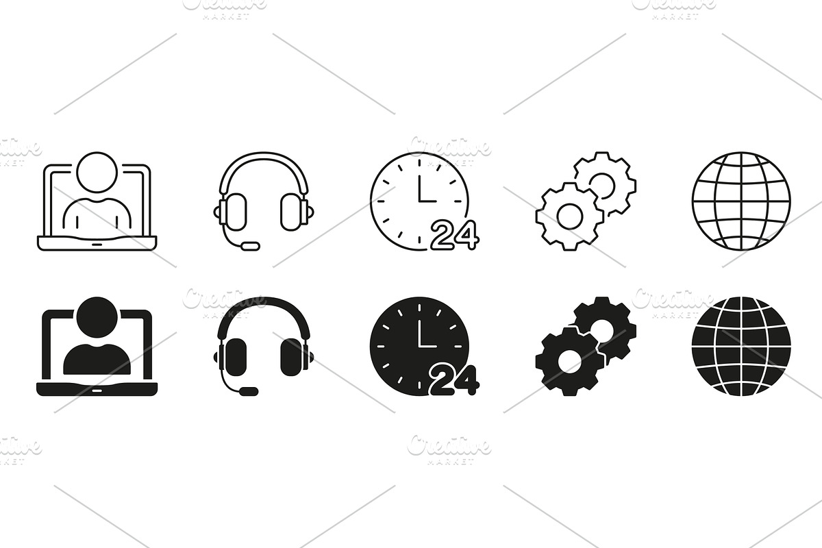 Online Communication & Support Icons, a Technology Illustration by Gentle Studio