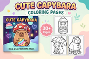 Capybara Coloring Pages for Kids, an Animal Illustration by Inkivelle Studio (Thumbnail 1 of 3)
