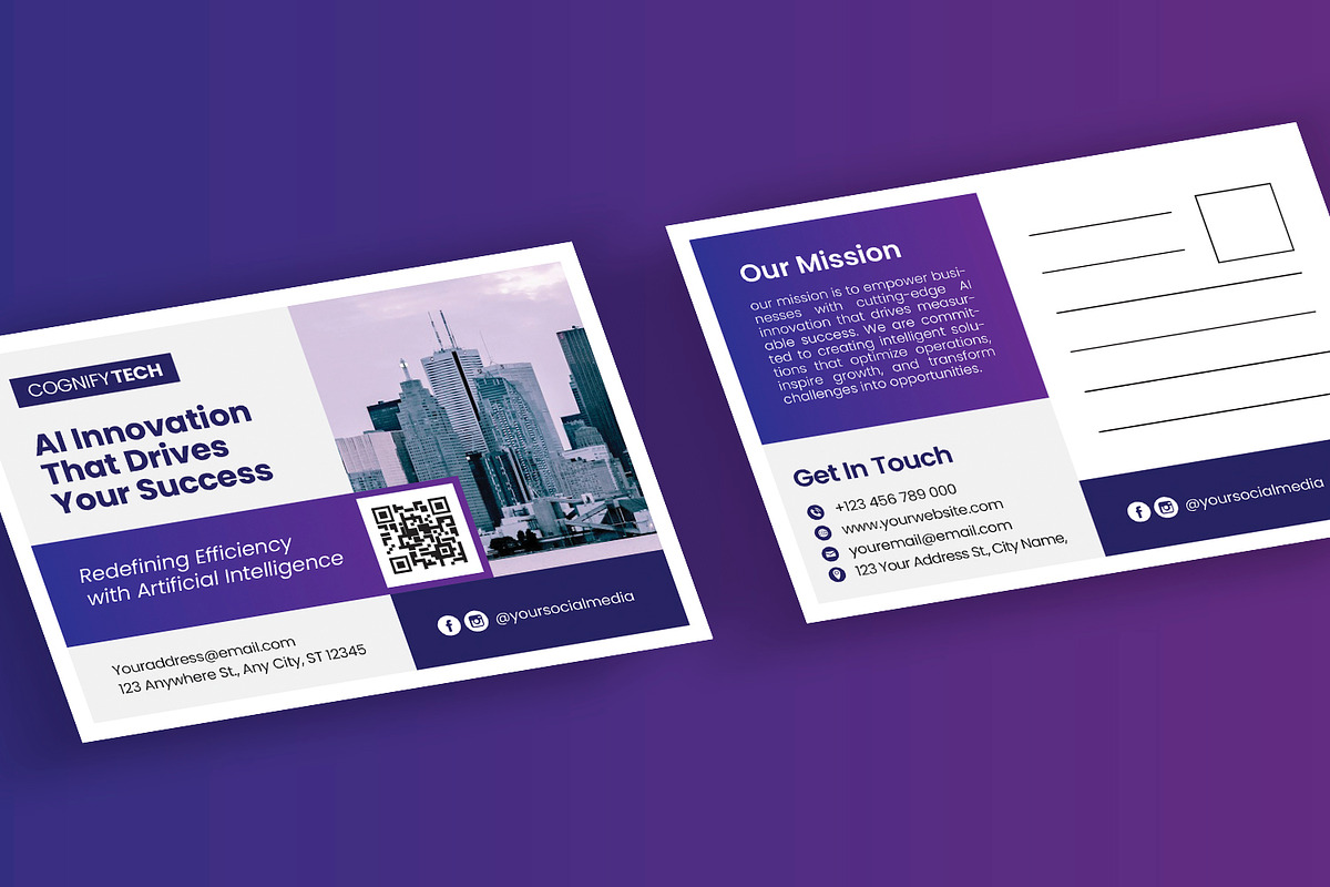 Cognifytech - Postcard, a Card Template by Esensifiksi.studio (Photo 2 of 3)