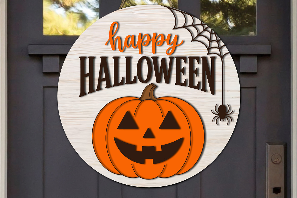 Happy Halloween Pumpkin Laser Cut, an Object Graphic by OK Design (Photo 2 of 3)