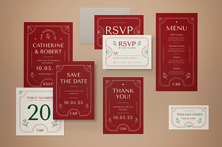 Wedding Invitation Set, an Invitation Template by graphicook