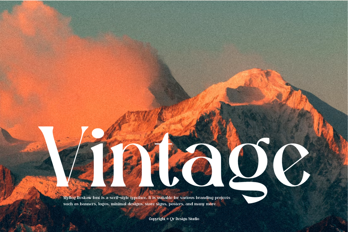 Myftag Reskow - Retro Serif Font, a Serif Font by QR Design Studio (Photo 3 of 13)