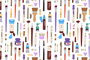 Art tools, supplies seamless pattern, a Pattern Graphic by Good Studio (Thumbnail 2 of 15)