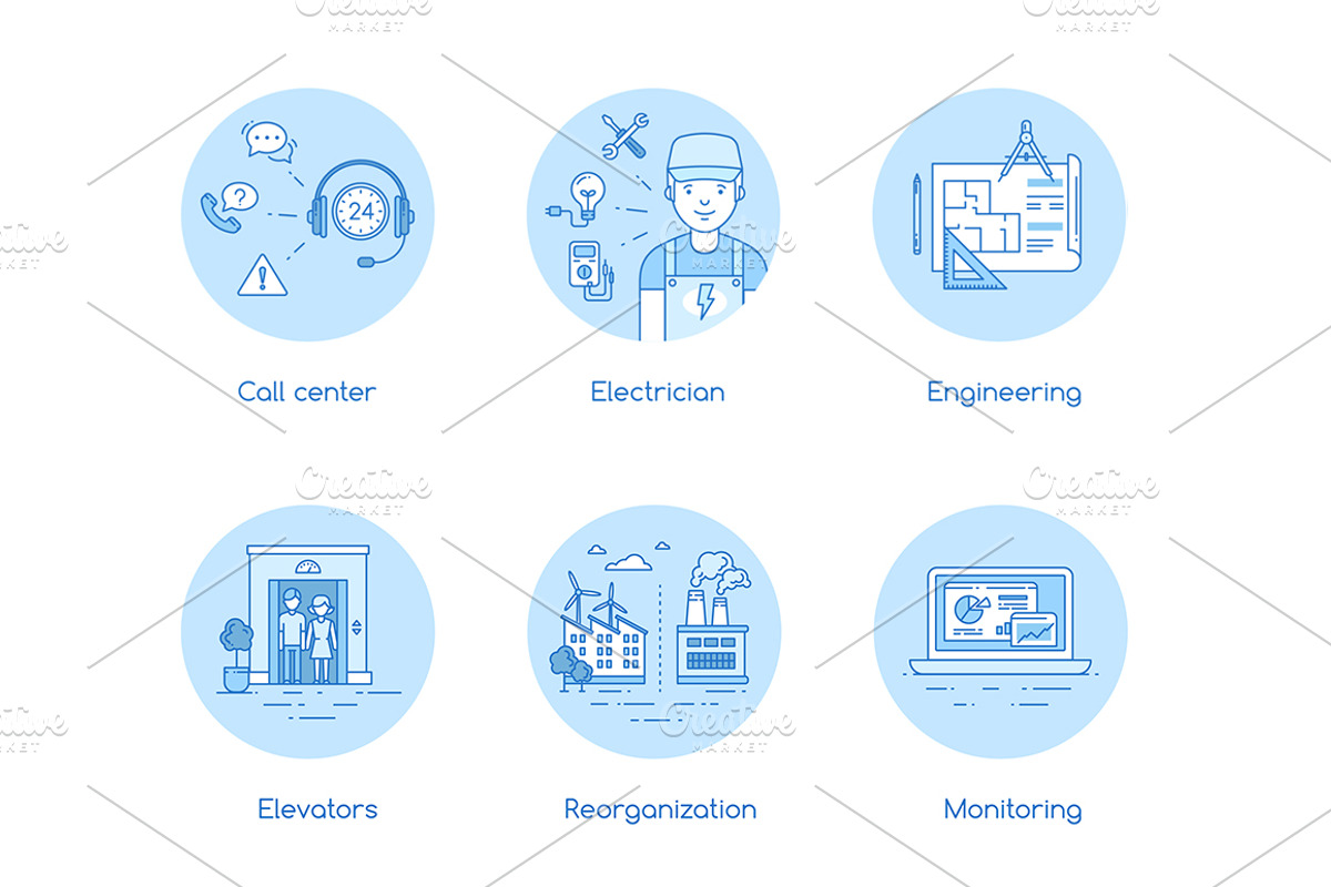 Services icons, an Outline Icon by Pykhtik Design Shop (Photo 4 of 4)