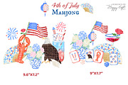 4th of July Mahjong cocktails, a Decorative Illustration by TheHappyGiftArt (Thumbnail 4 of 10)
