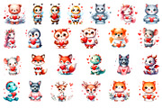 Funny animal clipart|Cute heart, an Animal Illustration by ElenazlataArt (Thumbnail 4 of 5)