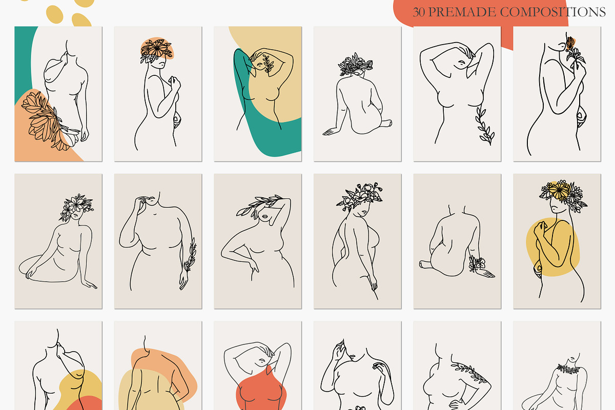 Body Positive. Line Art Female Body, a Healthcare Illustration by AnMark (Photo 3 of 10)