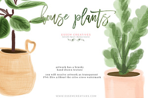 Watercolor House Plant Clip Art