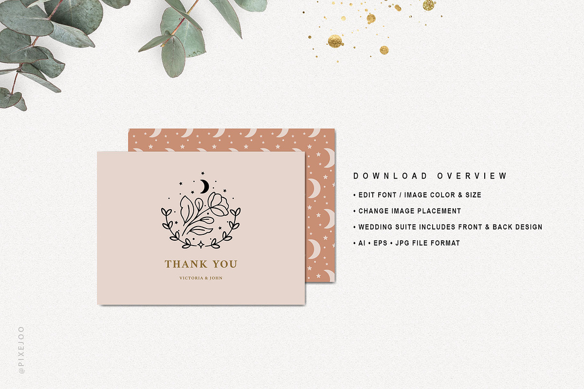 Rustic Boho Wedding Suite, a Stationery Template by Pixejoo (Photo 7 of 7)
