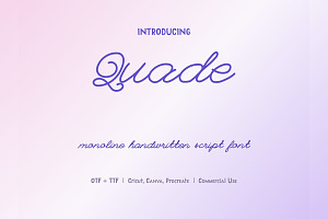 WK Quade - Monoline Script Font
