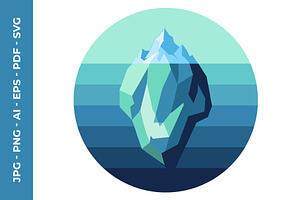 Arctic iceberg vector art, an Object Illustration by nandinigraphics