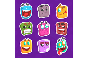 Funny Emojis Stickers Set, an Object Illustration by TopVectors