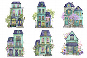Parisian Spring Houses Watercolor Se, an Illustration by Daily.Designs (Thumbnail 6 of 8)