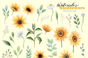 Sunflowers Watercolor Collection, a Decorative Illustration by Slastick (Thumbnail 2 of 8)