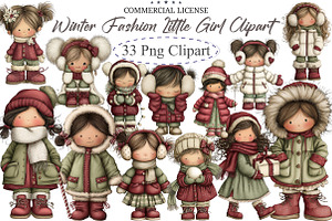 Winter Fashion Little Girl Clipart, an Illustration by designcity5