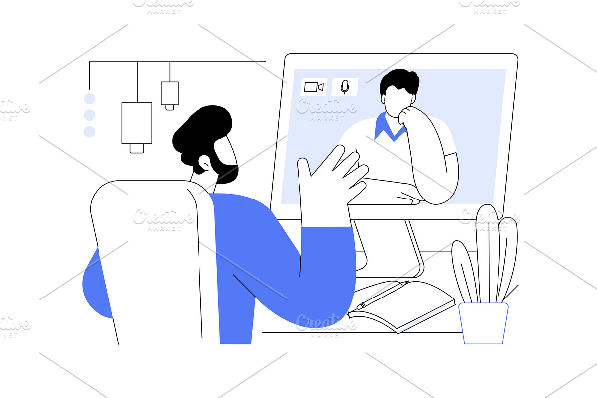 Video conferencing software isolated, a Technology Illustration by Visual Generation