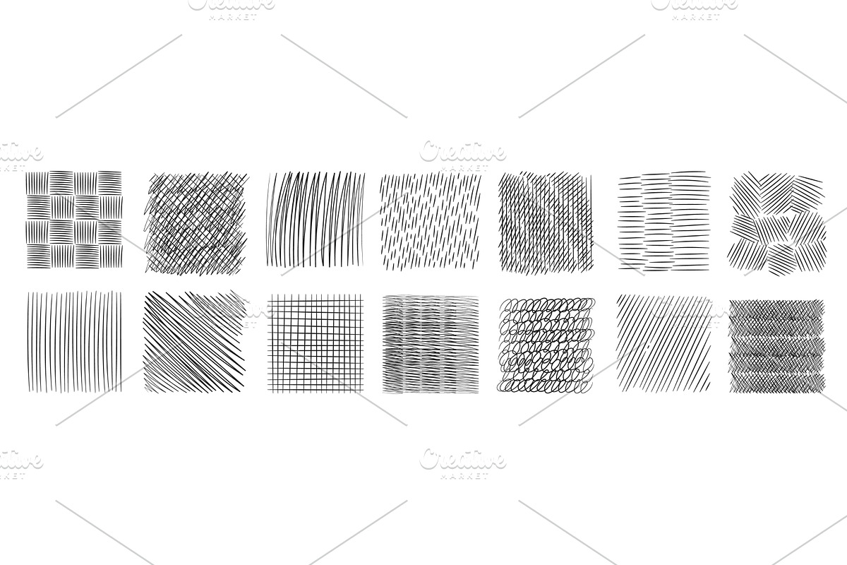 Doodle crosshatch. Hand drawn linear, an Illustration by YummyBuum