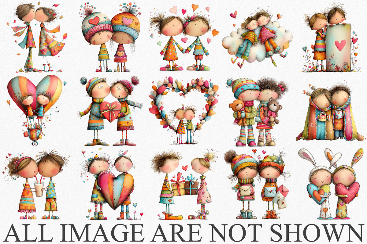 Whimsical Valentine's Day Couple, an Illustration by Canvas Craft (Photo 3 of 6)