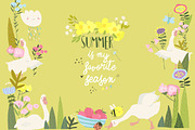 Cute Cartoon Frame with Gooses, an Animal Illustration by Maria Starus (Thumbnail 1 of 3)