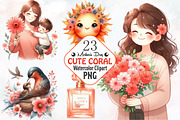 Cute Coral Mother's Day Clipart, a Seasonal Illustration by RobertsArt (Thumbnail 1 of 7)