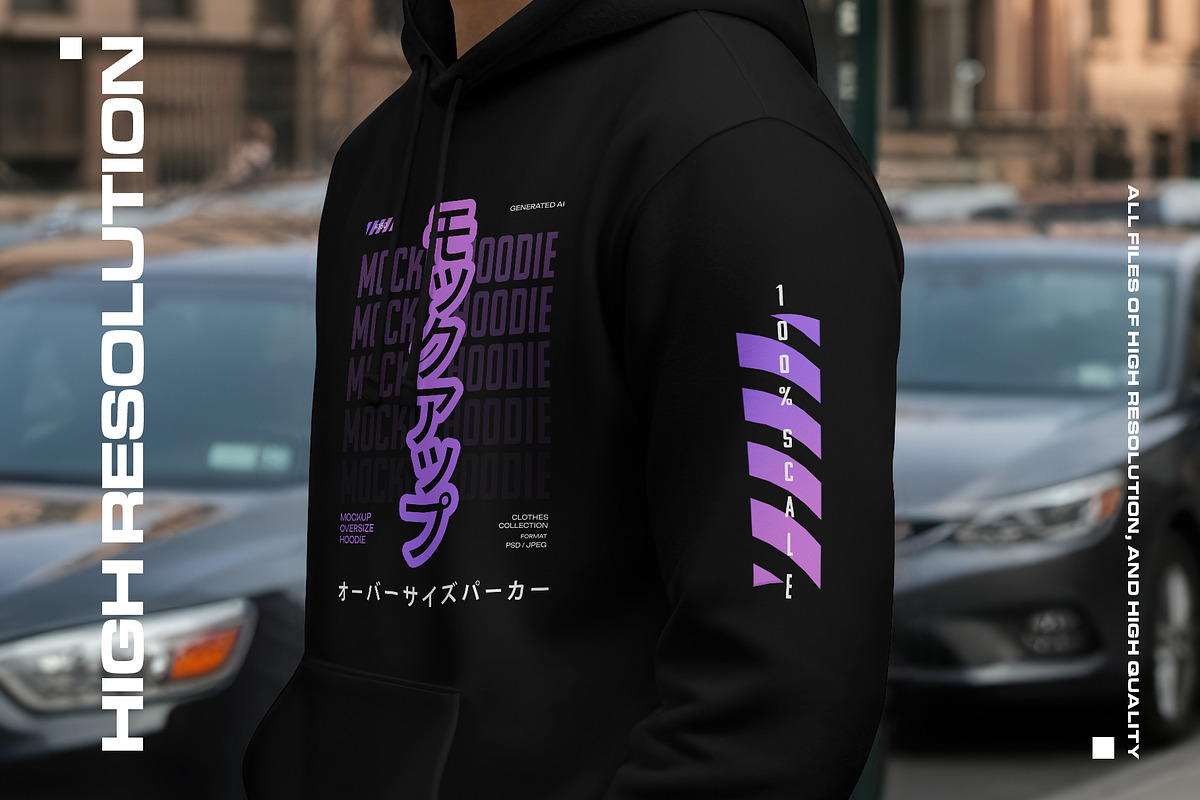 Streetwear Hoodie Mockup Asian Man, a Hoody Mockup by Grow Design Craft Studio (Photo 6 of 7)