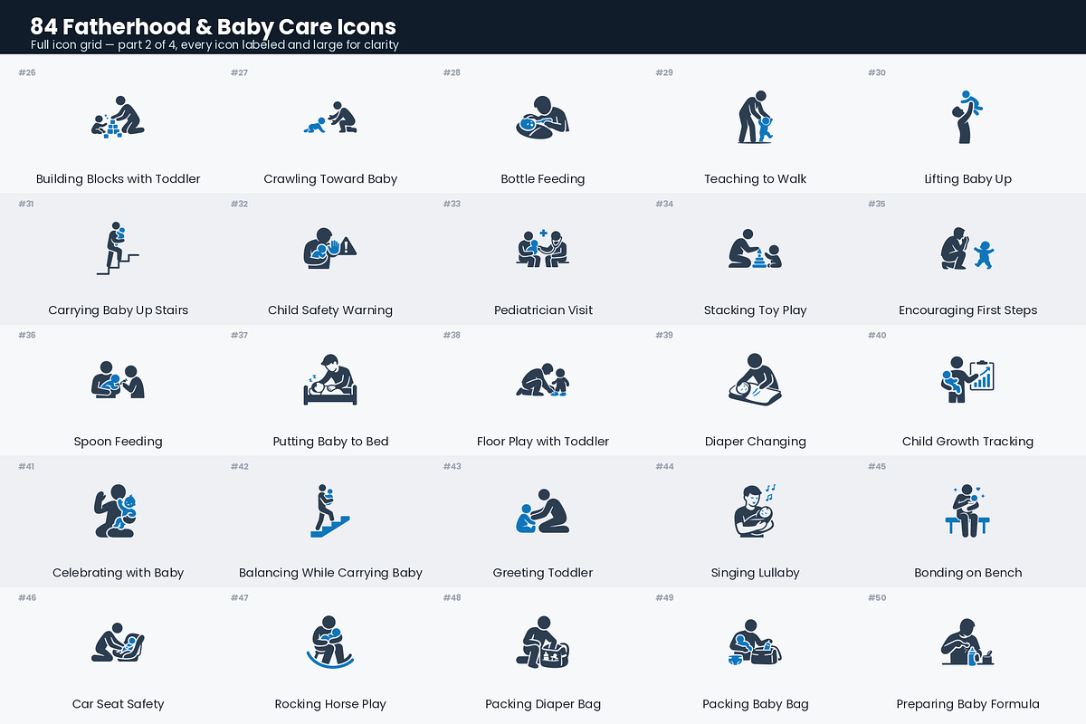 Fatherhood & Baby Care Icons, a Solid Icon by Symbolic Language (Photo 3 of 6)