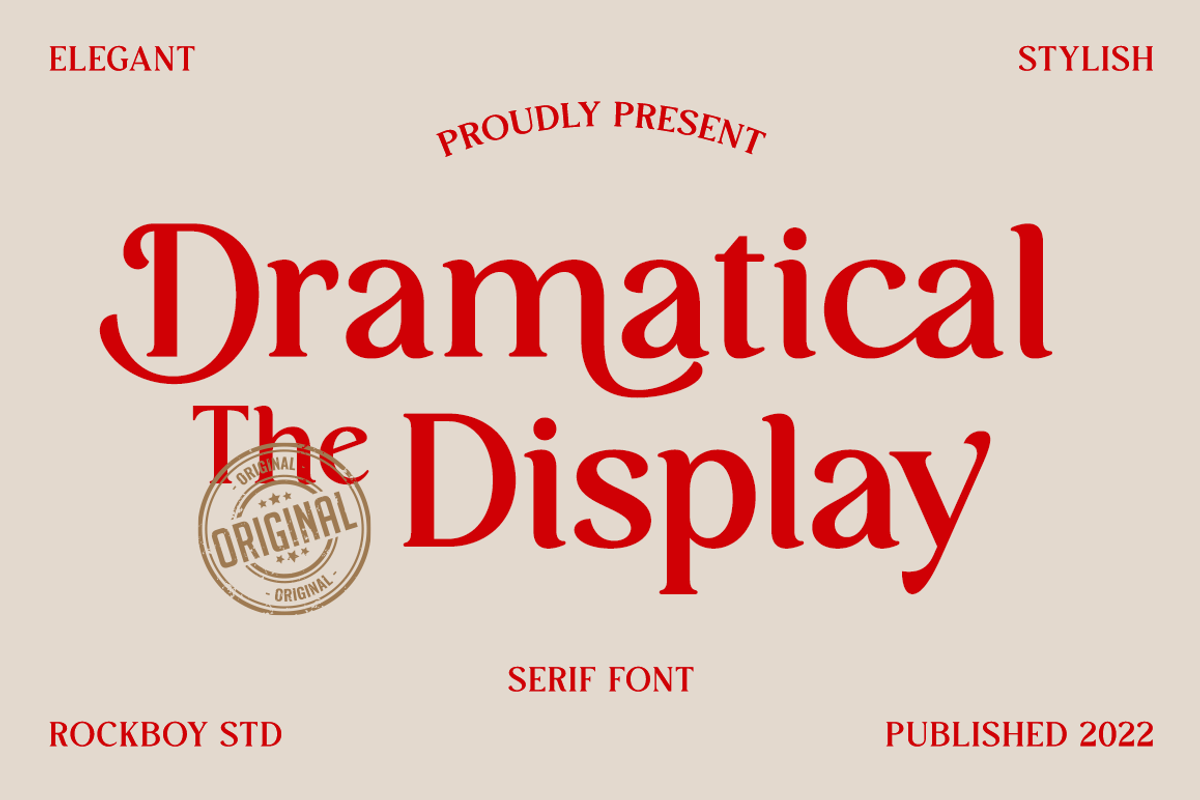 Dramtical The Display, a Serif Font by RockboyStd (Photo 1 of 12)
