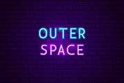 Outer Space Cosmos Neon Vector Icons, an Outline Icon by Anna_leni (Thumbnail 8 of 9)