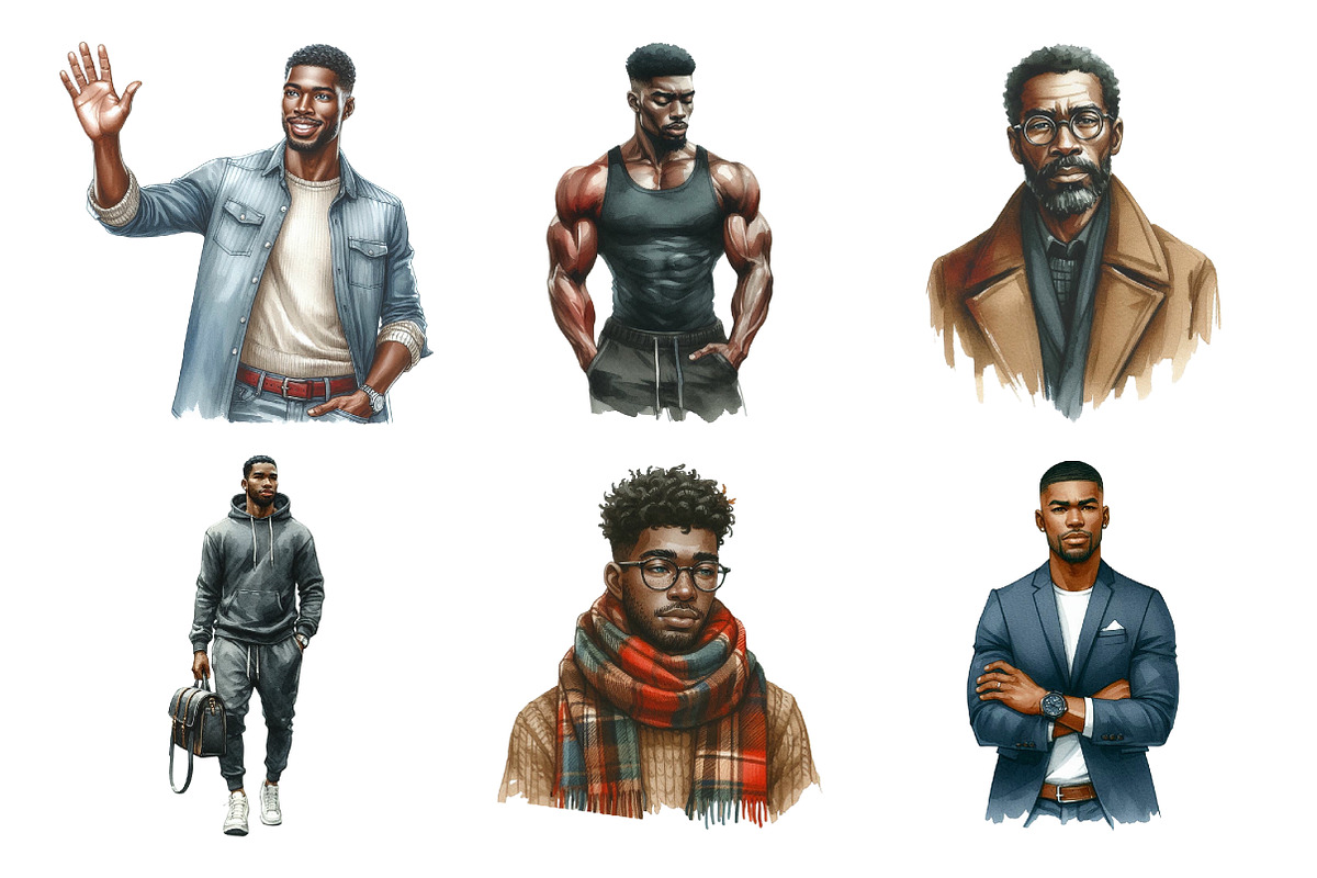 Handsome African Men Clipart, an Illustration by Daily.Designs (Photo 4 of 5)
