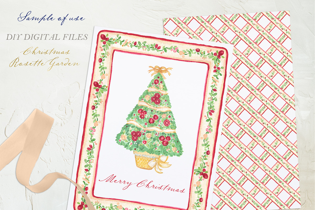 Christmas Rosette Garden Preppy, a Graphic by LABFcreations (Photo 3 of 4)