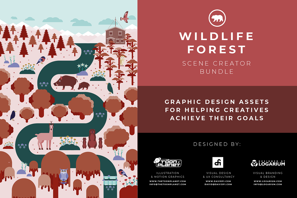 Forest Wildlife Scene Creator Pack, an Animal Illustration by ToonPlanet Vector Assets (Photo 13 of 13)