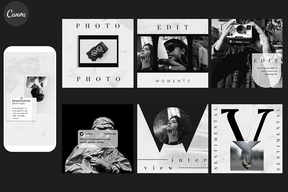 CARBON CANVA INSTAGRAM TEMPLATES, a Social Media Template by IsikChic (Photo 5 of 8)