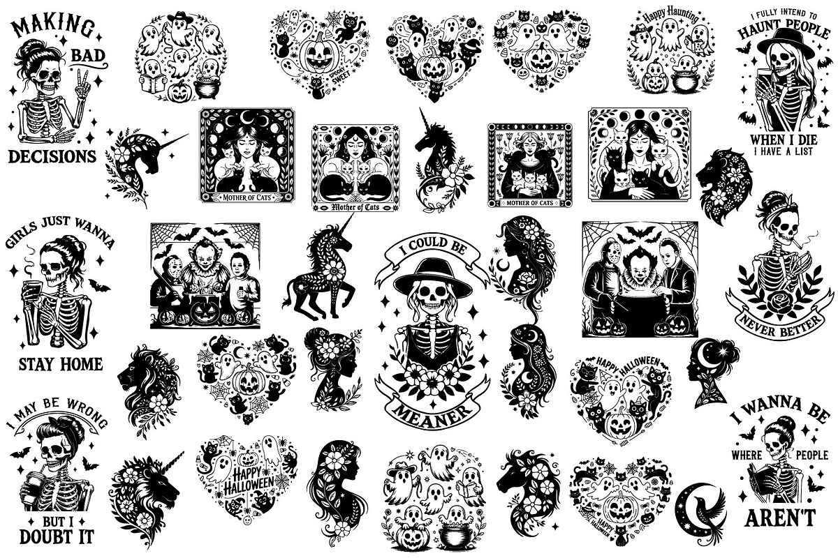 MEGA Halloween Bundle 558 items, a Seasonal Illustration by TatianaCociorva (Photo 3 of 12)