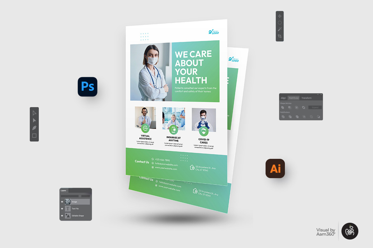 Health Care Flyer Template, a Flyer Template by Aam360 (Photo 2 of 3)