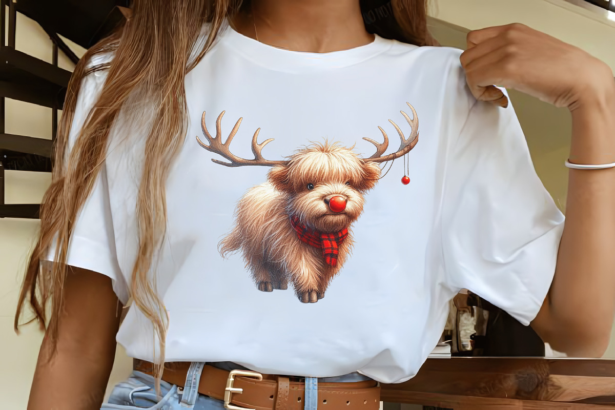 Cute Christmas Highland Cow Clipart, an Illustration by CrexoraLab (Photo 4 of 5)