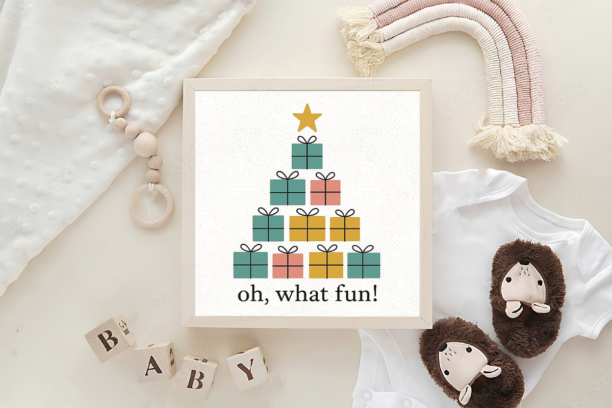 Christmas Gift Tree Oh What Fun PNG, an Illustration by CraftArtStudio (Photo 4 of 4)