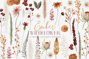 Watercolor Flower - EMBER WILDFLOWER, an Illustration by Beigetime