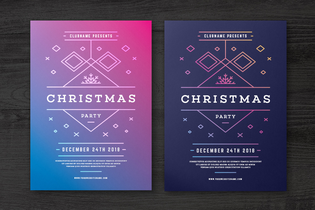 Christmas party invitation flyer, a Flyer Template by Vasya Kobelev (Photo 2 of 4)