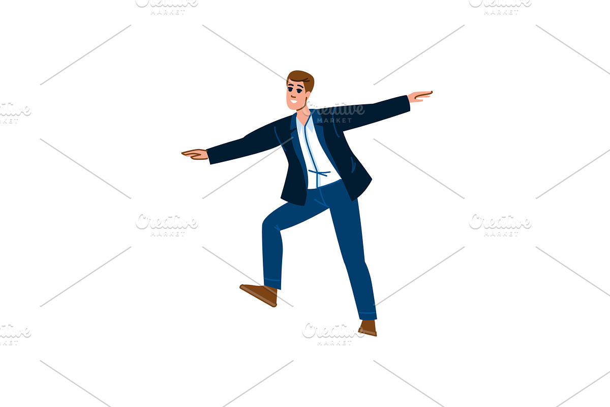 Businessman balancing and, a Person Illustration by pikepicture