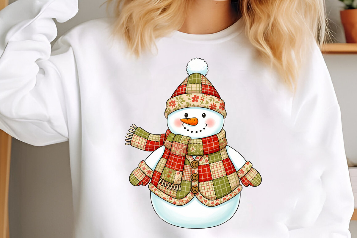 Patchwork Snowman png, Merry Christm, an Illustration by Libby Wishes (Photo 4 of 8)