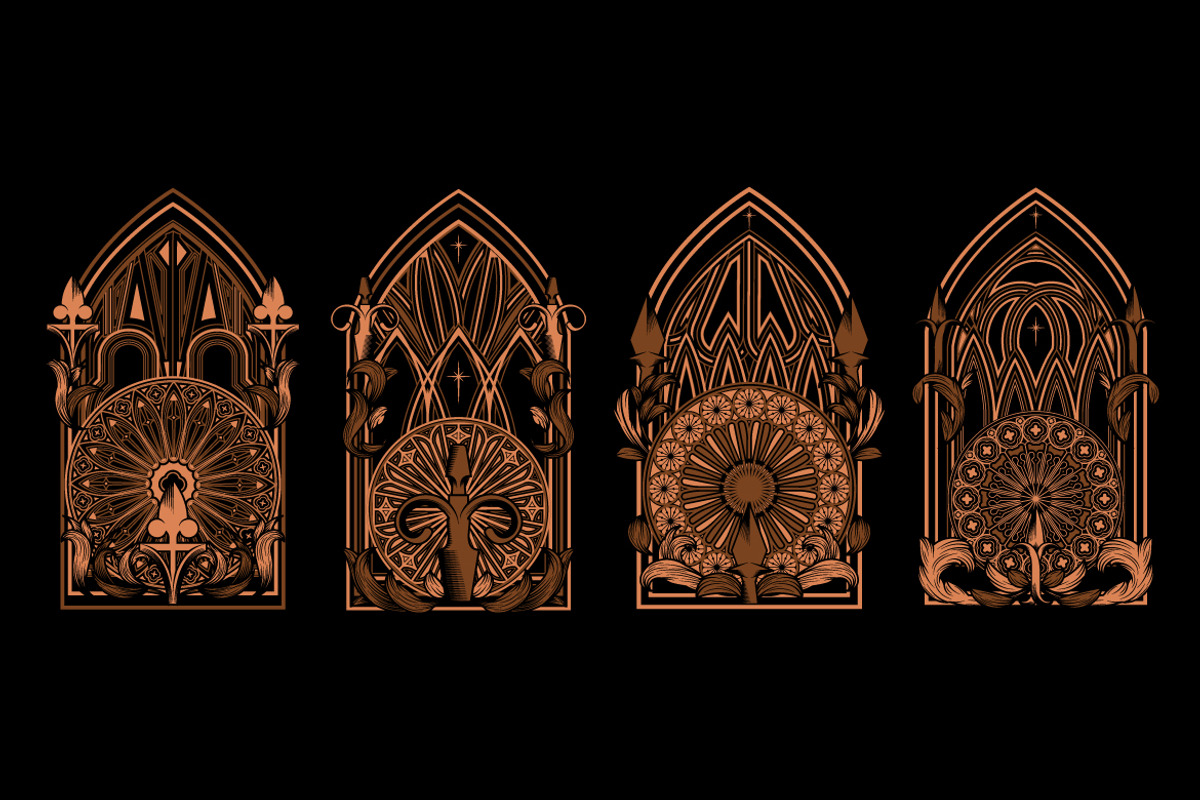 Gothic Sacred Frames Vol.1, an Object Graphic by Bewalrus Studio (Photo 3 of 5)