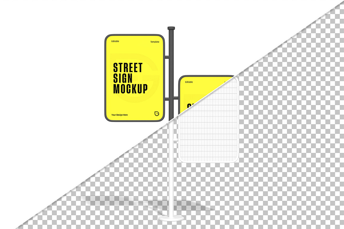 Double Side Sign Mockup