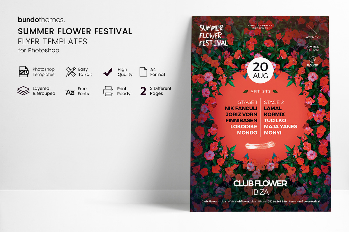 Summer Flower Festival Flyer, a Flyer Template by Bundo Themes (Photo 3 of 7)