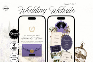 Lavender Wedding Website Invitation