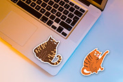 Funny fat cats sticker pack vector, an Illustration by NataLyaroArt (Thumbnail 3 of 4)