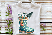 Watercolor Garden Boots Clipart, an Illustration by Rose Art (Thumbnail 5 of 7)