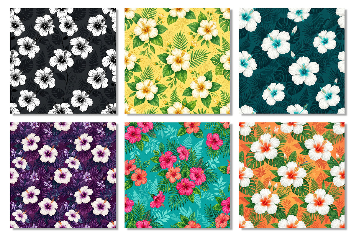 Hibiscus Flowers Digital Pattern, a Pattern Graphic by Dream Creation (Photo 5 of 7)