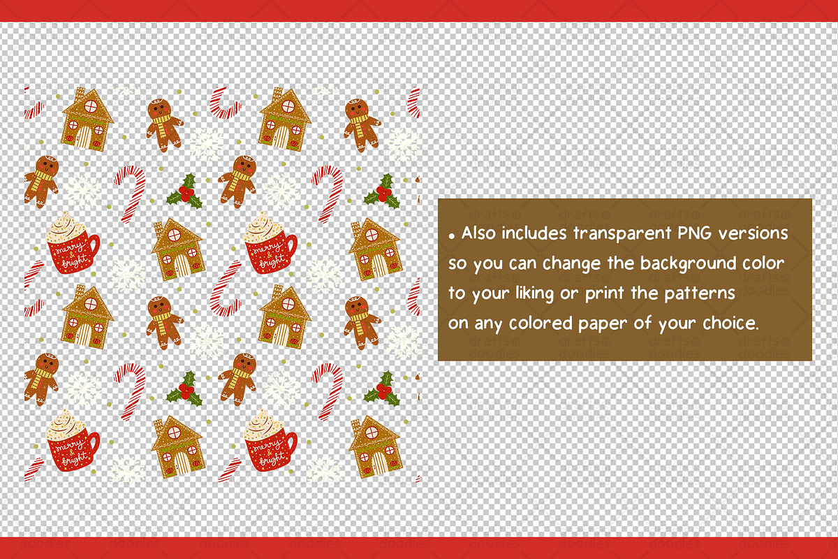 Christmas Doodles Graphic Set, a Pattern Graphic by Drafts n Doodles (Photo 6 of 6)